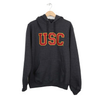 USC Trojan Basics Heritage Charcoal Tackle Twill Fleece Hoodie